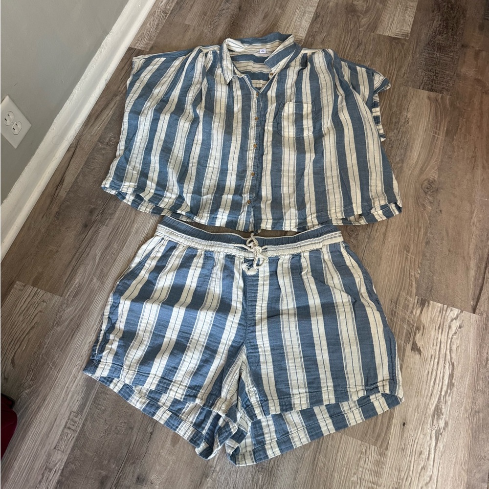 Old Navy Blue and White Striped Set